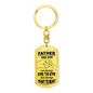 Father And Son Not Always Eye To Eye Keychain Stainless Steel or 18k Gold Dog Tag Keyring-Express Your Love Gifts