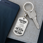 Father And Son Not Always Eye To Eye Keychain Stainless Steel or 18k Gold Dog Tag Keyring-Express Your Love Gifts