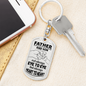 Father And Son Not Always Eye To Eye Keychain Stainless Steel or 18k Gold Dog Tag Keyring-Express Your Love Gifts