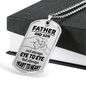 Father And Son Not Always Eye To Eye Necklace Stainless Steel or 18k Gold Dog Tag 24" Chain-Express Your Love Gifts