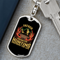 Father Daughter Hunting Partners Keychain Stainless Steel or 18k Gold Dog Tag Keyring-Express Your Love Gifts