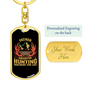 Father Daughter Hunting Partners Keychain Stainless Steel or 18k Gold Dog Tag Keyring-Express Your Love Gifts