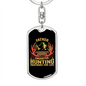 Father Daughter Hunting Partners Keychain Stainless Steel or 18k Gold Dog Tag Keyring-Express Your Love Gifts