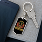 Father Daughter Hunting Partners Keychain Stainless Steel or 18k Gold Dog Tag Keyring-Express Your Love Gifts