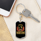Father Daughter Hunting Partners Keychain Stainless Steel or 18k Gold Dog Tag Keyring-Express Your Love Gifts
