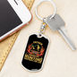 Father Daughter Hunting Partners Keychain Stainless Steel or 18k Gold Dog Tag Keyring-Express Your Love Gifts