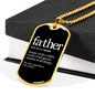 Father Definition Dog Tag Stainless Steel or 18k Gold 24" Chain-Express Your Love Gifts