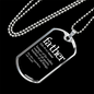 Father Definition Dog Tag Stainless Steel or 18k Gold 24" Chain-Express Your Love Gifts