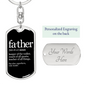 Father Definition Swivel Keychain Dog Tag Stainless Steel or 18k Gold-Express Your Love Gifts