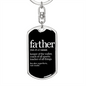 Father Definition Swivel Keychain Dog Tag Stainless Steel or 18k Gold-Express Your Love Gifts
