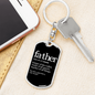 Father Definition Swivel Keychain Dog Tag Stainless Steel or 18k Gold-Express Your Love Gifts