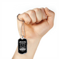 Father Partners Fishing Necklace Stainless Steel or 18k Gold Dog Tag 24" Chain-Express Your Love Gifts