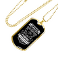 Father Partners Fishing Necklace Stainless Steel or 18k Gold Dog Tag 24" Chain-Express Your Love Gifts