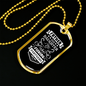 Father Partners Fishing Necklace Stainless Steel or 18k Gold Dog Tag 24" Chain-Express Your Love Gifts