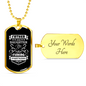 Father Partners Fishing Necklace Stainless Steel or 18k Gold Dog Tag 24" Chain-Express Your Love Gifts