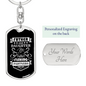 Father Partners Fishing Stainless Steel or 18k Gold Dog Tag Keyring-Express Your Love Gifts