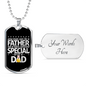 Father Special Dad Dog Tag Stainless Steel or 18k Gold 24" Chain-Express Your Love Gifts