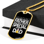 Father Special Dad Dog Tag Stainless Steel or 18k Gold 24" Chain-Express Your Love Gifts