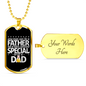 Father Special Dad Dog Tag Stainless Steel or 18k Gold 24" Chain-Express Your Love Gifts