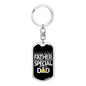 Father Special Dad Swivel Keychain Dog Tag Stainless Steel or 18k Gold-Express Your Love Gifts