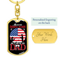 Favorite Fishing Buddy Keychain Stainless Steel or 18k Gold Dog Tag Keyring-Express Your Love Gifts