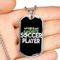 Favorite Soccer Player Dog Tag Stainless Steel or 18k Gold 24" Chain-Express Your Love Gifts