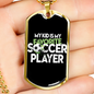 Favorite Soccer Player Dog Tag Stainless Steel or 18k Gold 24" Chain-Express Your Love Gifts