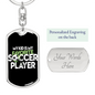 Favorite Soccer Player Swivel Keychain Dog Tag Stainless Steel or 18k Gold-Express Your Love Gifts