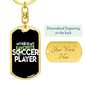 Favorite Soccer Player Swivel Keychain Dog Tag Stainless Steel or 18k Gold-Express Your Love Gifts