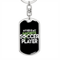 Favorite Soccer Player Swivel Keychain Dog Tag Stainless Steel or 18k Gold-Express Your Love Gifts