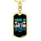 Fear In Live 1 John 4:18 Keychain Stainless Steel or 18k Gold Dog Tag Keyring-Express Your Love Gifts