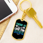 Fear In Live 1 John 4:18 Keychain Stainless Steel or 18k Gold Dog Tag Keyring-Express Your Love Gifts