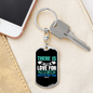 Fear In Live 1 John 4:18 Keychain Stainless Steel or 18k Gold Dog Tag Keyring-Express Your Love Gifts