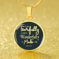 Fearfully & Wonderfully Necklace 18k Gold Stainless Steel Circle Pendant 18-22"-Express Your Love Gifts