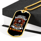 Fearless Firefighter Gift Stainless Steel or 18k Gold Dog Tag 24" Chain-Express Your Love Gifts