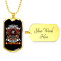 Fearless Firefighter Gift Stainless Steel or 18k Gold Dog Tag 24" Chain-Express Your Love Gifts