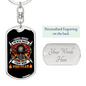 Fearless Firefighter Keychain Stainless Steel or 18k Gold Dog Tag Keyring-Express Your Love Gifts
