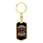 Fearless Firefighter Keychain Stainless Steel or 18k Gold Dog Tag Keyring-Express Your Love Gifts