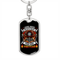 Fearless Firefighter Keychain Stainless Steel or 18k Gold Dog Tag Keyring-Express Your Love Gifts