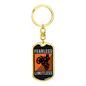 Fearless Limitless Biker Keychain Stainless Steel or 18k Gold Dog Tag Keyring-Express Your Love Gifts
