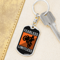 Fearless Limitless Biker Keychain Stainless Steel or 18k Gold Dog Tag Keyring-Express Your Love Gifts