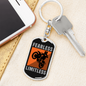 Fearless Limitless Biker Keychain Stainless Steel or 18k Gold Dog Tag Keyring-Express Your Love Gifts