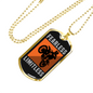 Fearless Limitless Biker Necklace Stainless Steel or 18k Gold Dog Tag 24"-Express Your Love Gifts