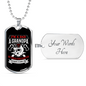 Fearless Retired Firefighter Dad Grandpa Stainless Steel or 18k Gold Dog Tag 24" Chain-Express Your Love Gifts