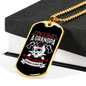 Fearless Retired Firefighter Dad Grandpa Stainless Steel or 18k Gold Dog Tag 24" Chain-Express Your Love Gifts