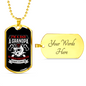 Fearless Retired Firefighter Dad Grandpa Stainless Steel or 18k Gold Dog Tag 24" Chain-Express Your Love Gifts