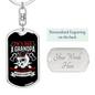 Fearless Retired Firefighter Keychain Stainless Steel or 18k Gold Dog Tag Keyring-Express Your Love Gifts