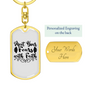 Fears With Faith Keychain Stainless Steel or 18k Gold Dog Tag Keyring-Express Your Love Gifts
