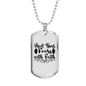 Fears With Faith Necklace Stainless Steel or 18k Gold Dog Tag 24" Chain-Express Your Love Gifts