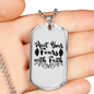 Fears With Faith Necklace Stainless Steel or 18k Gold Dog Tag 24" Chain-Express Your Love Gifts